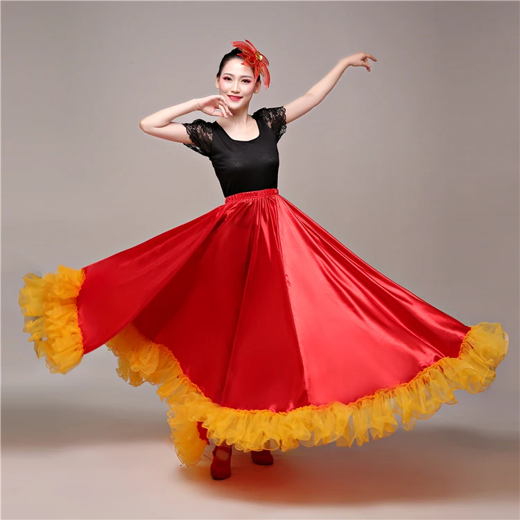 Jupe de Performance pour femmes, tenue de bouledogue espagnole, tenue de danse du ventre, de groupe Flamenco