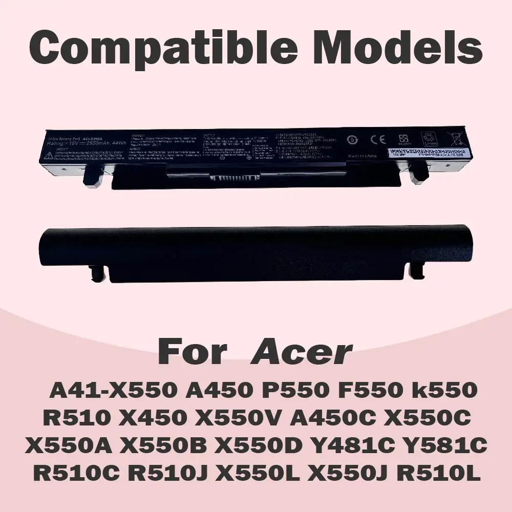 Battery for Asus A41-X550A A41-X550 R510C X550C X550L X550J R510L X550CA X552E X550V K550L F550V X550A P550C X550EA X550D R510 X