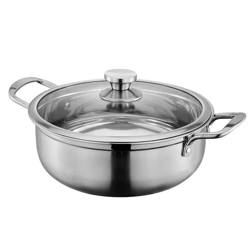 High quality 304 stainless steel kitchenware non-stick pan soup pot set with handle