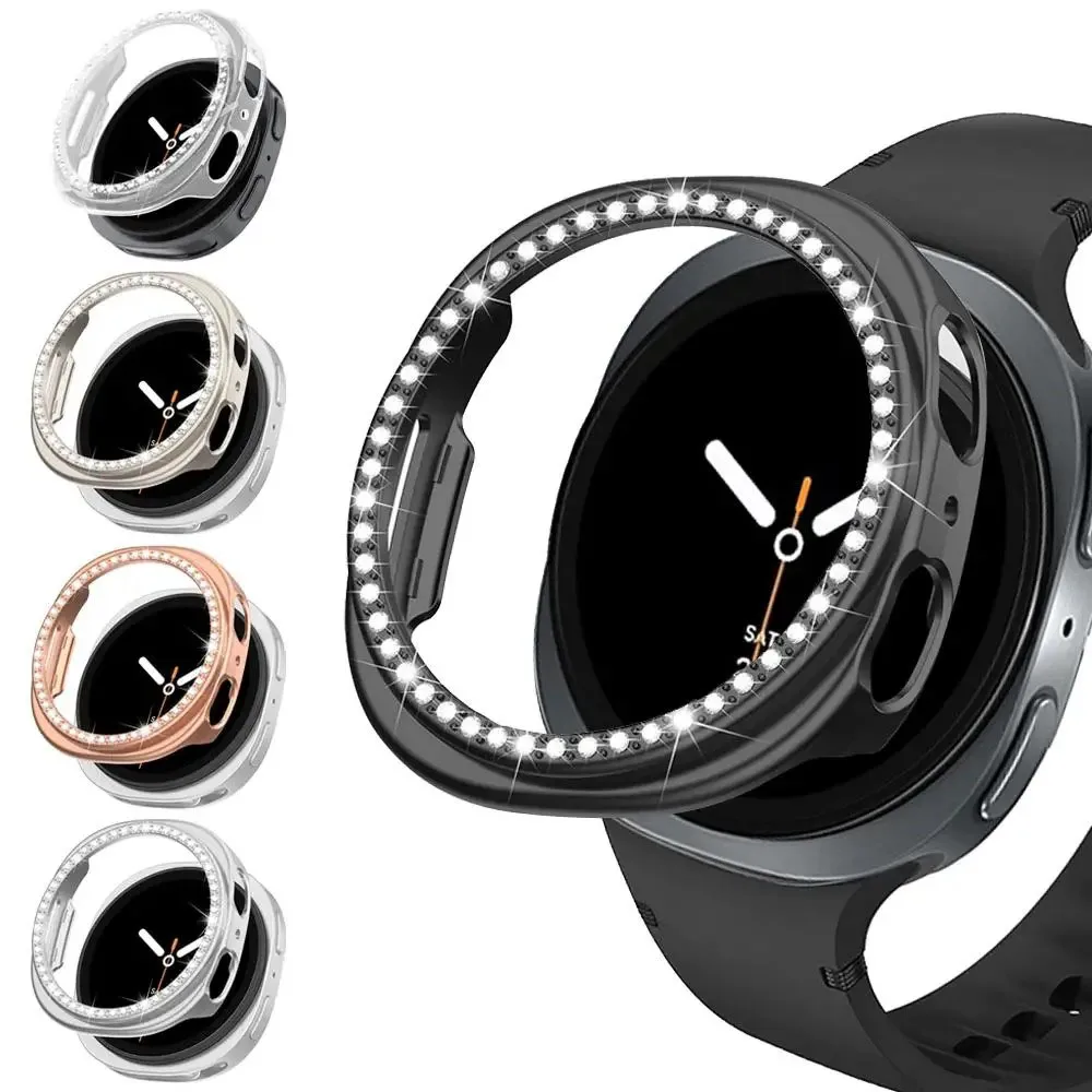 Cute Diamond Hollow PC Case For Samsung Galaxy Watch 9 40mm 44mm Protective For Galaxy Watch 8 44mm Cover Accessories No Glass