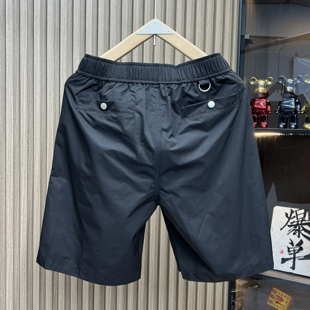 Mens Cargo Style Shorts Trend Unique Multi-Pocket Zipper Functional Beach Shorts High Street Handsome Shorts 2024 Men Summer