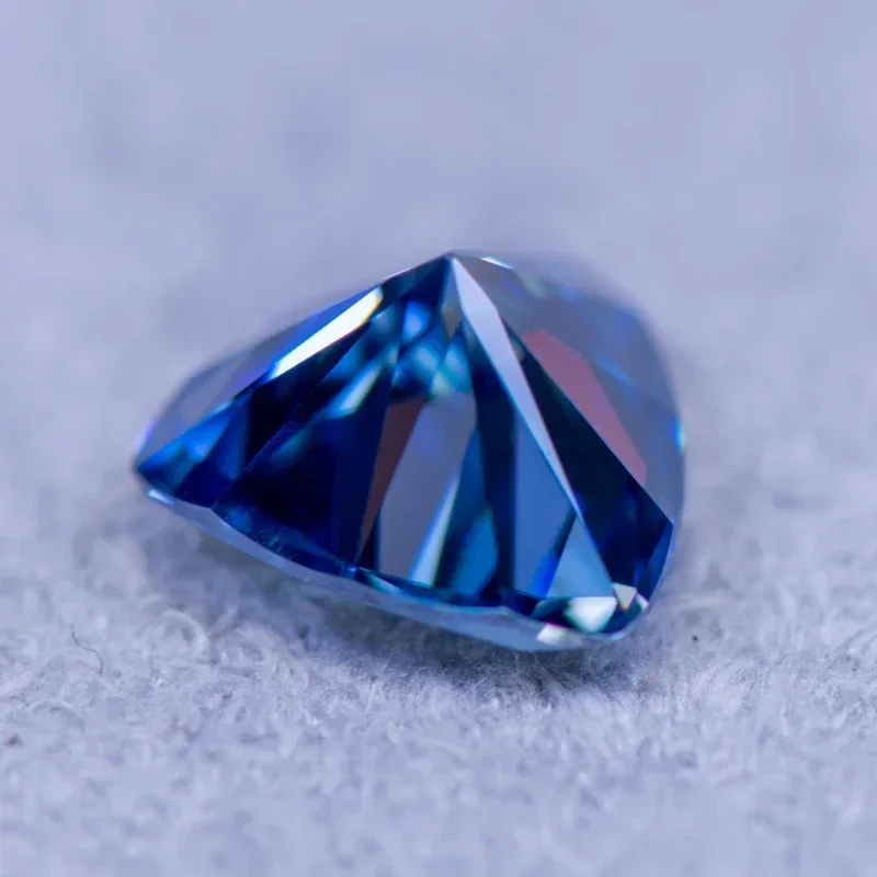 Moissanite Stone Natural Royal Blue Color Trillyon Cut Charms Gemstone DIY Advanced Jewelry Making Materials with Certificate