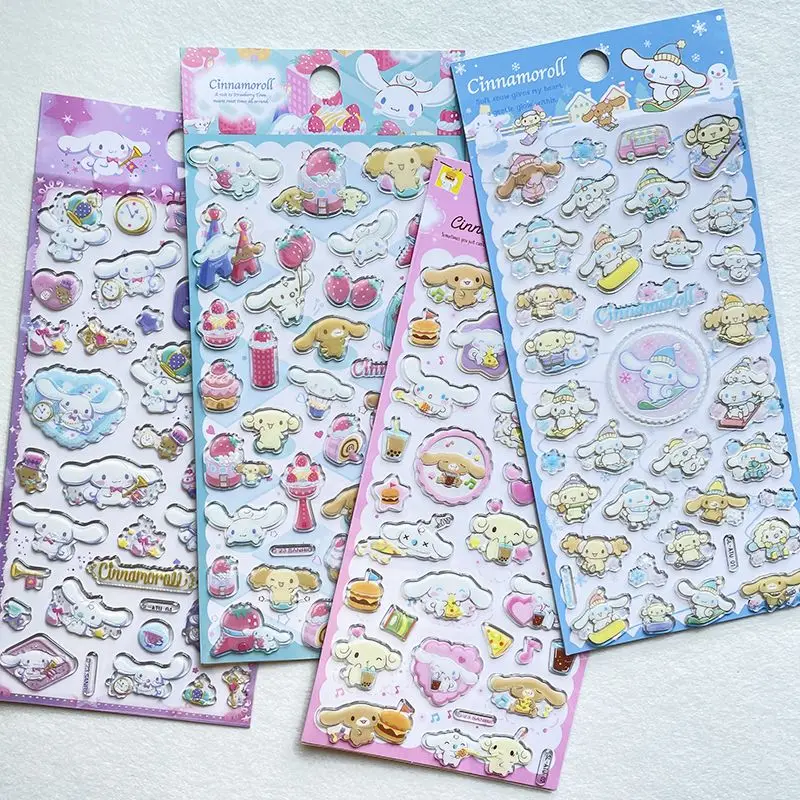 

Kawaii Sanrio Kuromi Cinnamoroll кристаллическая наклейка милый мультфильм детская награда 3D водостойкая Ccd декоративная наклейка подарок для девочки