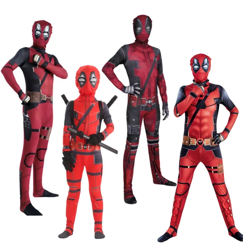 

Хорошее качество, комбинезон из фильма «Дэдпул 3, полный мужской костюм для тела, маска для женщин, зентай, супергерой с принтом, карнавальные костюмы на Хэллоуин, 2025 г.