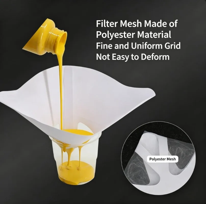 Disposable Paint Filter Paper Funnel, Industrial Spray Paint Strainer Mesh Filter Tool for Automotive Painting Spraying Work