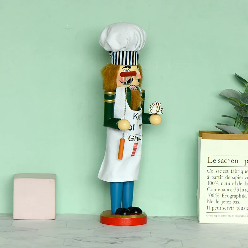 Green Body Blue Feet, Chef, Nutcracker, Soldier, Puppet, Christmas Decoration Handicrafts Gift European Style Kitchen Decoration