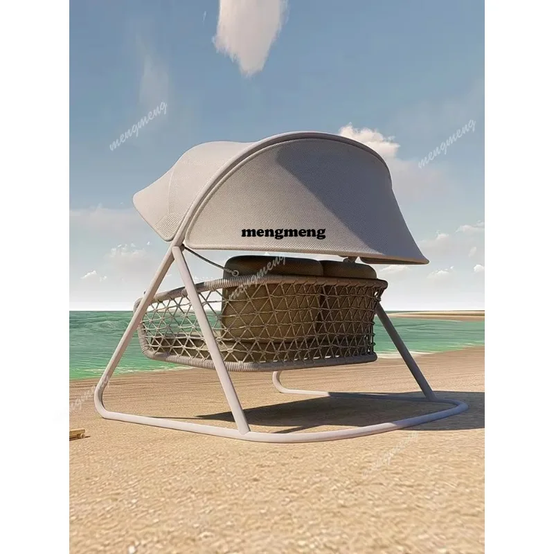 Nordic style outdoor waterproof sun swing chair suitable for balcony courtyard