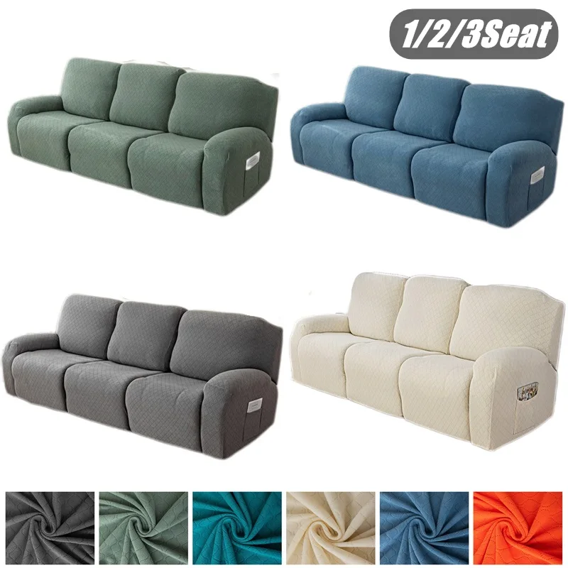 

1/2/3 Seater Recliner Sofa Covers Stretch Jacquard Recliner Armchairs Slipcover Elastic Relax Lounge Chair Cover fundas de sofá