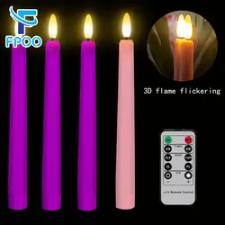 LED Candle With Flickering Flames Table Candle Timer Remote Battery Operated Pink Led Light Wedding Home Decorative Candle Light