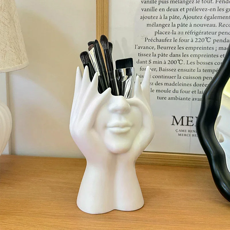 Makeup Storage Pen Holder Nail Brush Cosmetic Cup For Dressing Table Cosmetic Storage Creative Face Makeup Brush Holder Storage