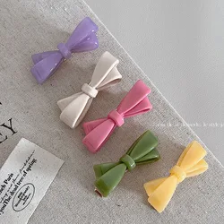 Sweet Bow Candy Color Hair Clip Temperamental Bangs Clip Hairpin Girl Heart Bangs Side Clip Hair Accessories New