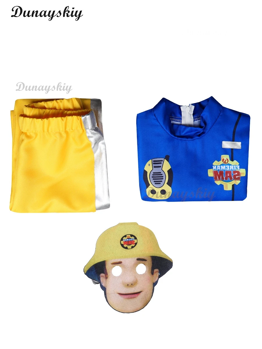 Simpatico cartone animato pompiere cosplay Sam costume di salvataggio per bambini performance sul palco vestito di Halloween vestito operato per bambini