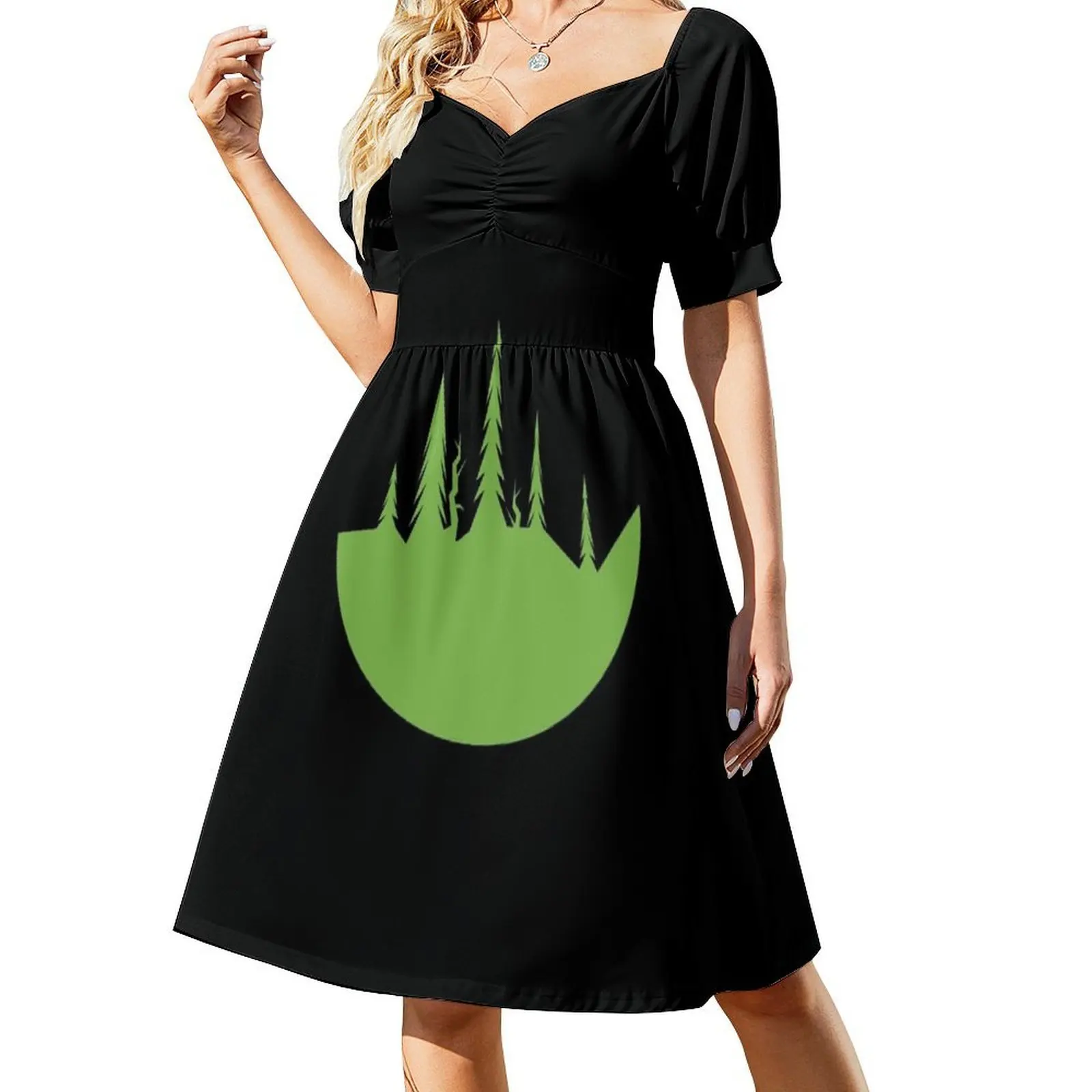 فستان Forest Fishbowl Bright Ii بخط عنق على شكل قلب، فستان أنيق للحفلات الصيفية للنساء، الغابات الأرضية، الحفاظ على البيئة الطبيعية #2