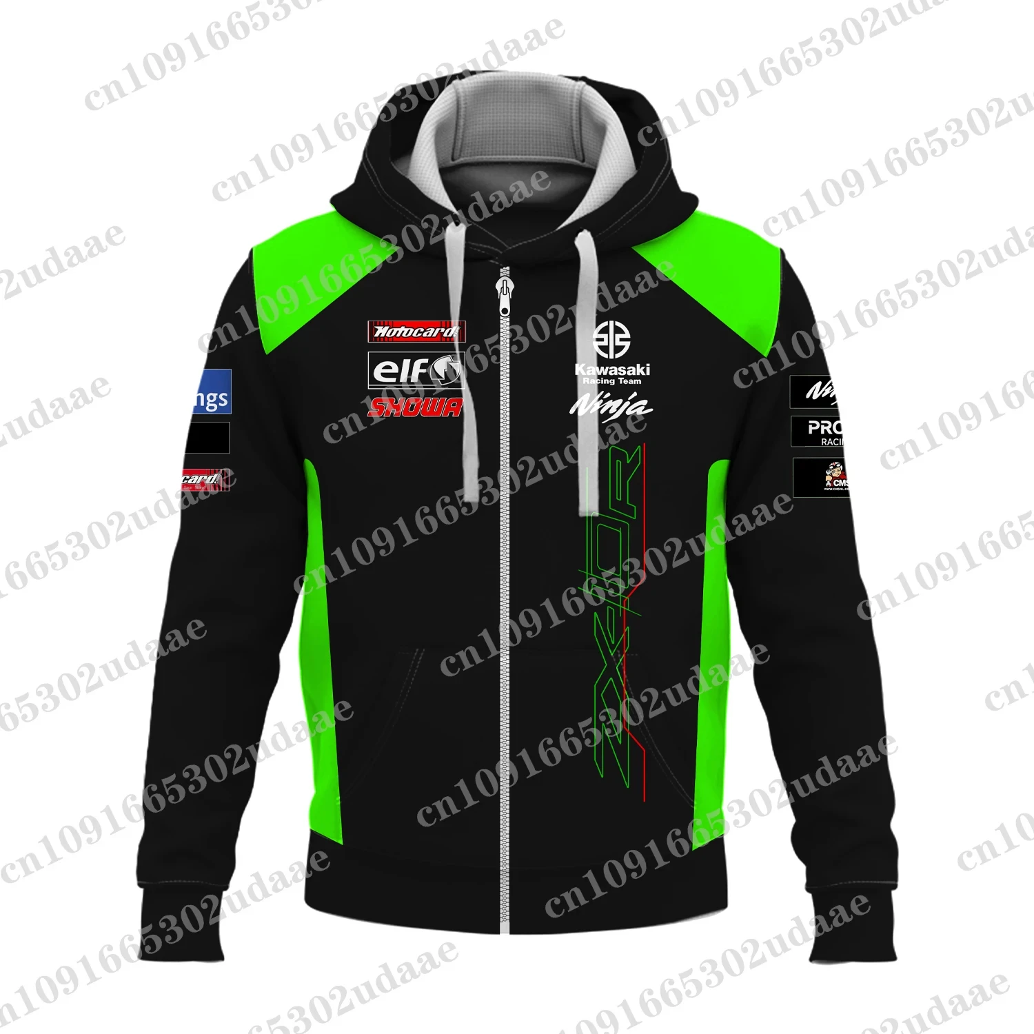 2024 New Kawasaki Motorcycle Racing Enthusiasts Competition Team Men\'s and Women\'s Children\'s Fashion Hooded Zipper Hoodie