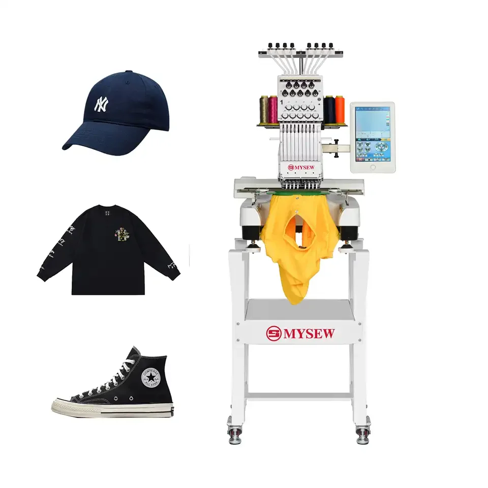 MFS 800 Digital Automatic Industrial Neating Single Head High Speed Hat and T-Shirt Computerized Embroidery Machine Caps