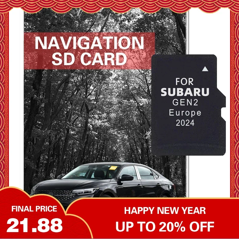 

2024 P56YH03-E2024 for Subaru GEN2 Impreza/XV/Forester/WRX/STI Car Navigation Update EU UK Maps GPS TF Card Road coverage 99%