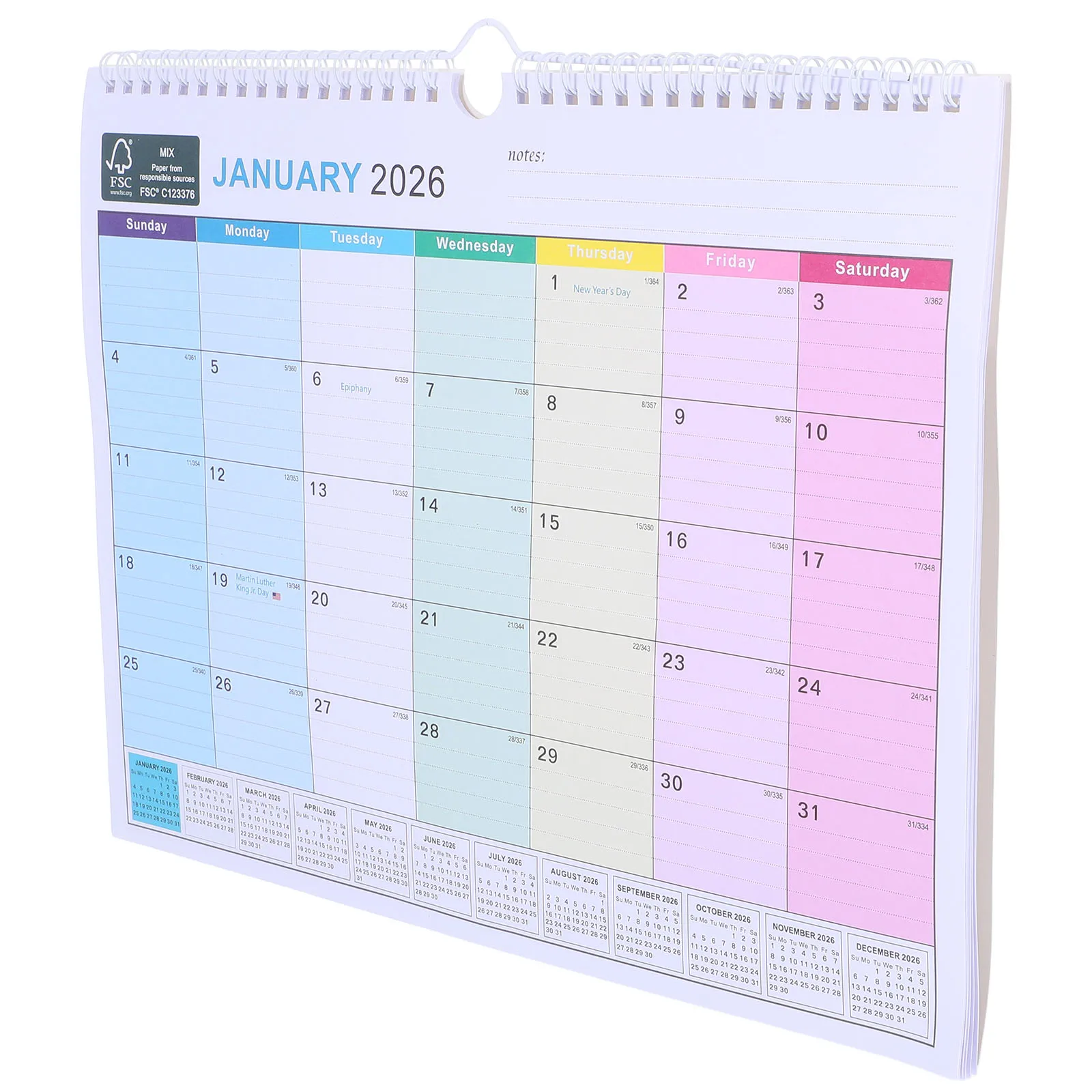 

Hanging Spiral Calendar 2026-2027 Jan 2026 to Jun 2027 18 Months Planner Daily Schedule for Home Office School