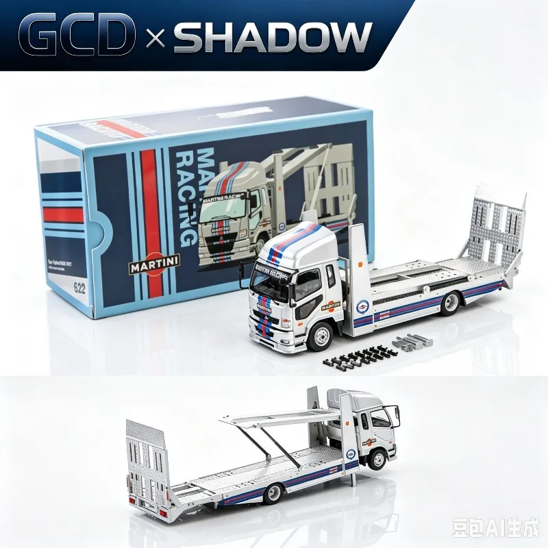 GCD x SHADOW 1:64 Mitsubishi Fuso Martini Fighter double-layer flatbed trailer Mk2 transport vehicle alloy car model.