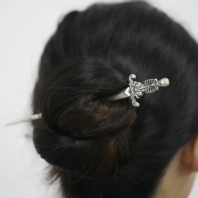 Retro Skelett Schwert Haarspange Haarschmuck Personalisierte Gothic Mode Haarspange Viya Norwegischer Stil Accessoires Party Acc