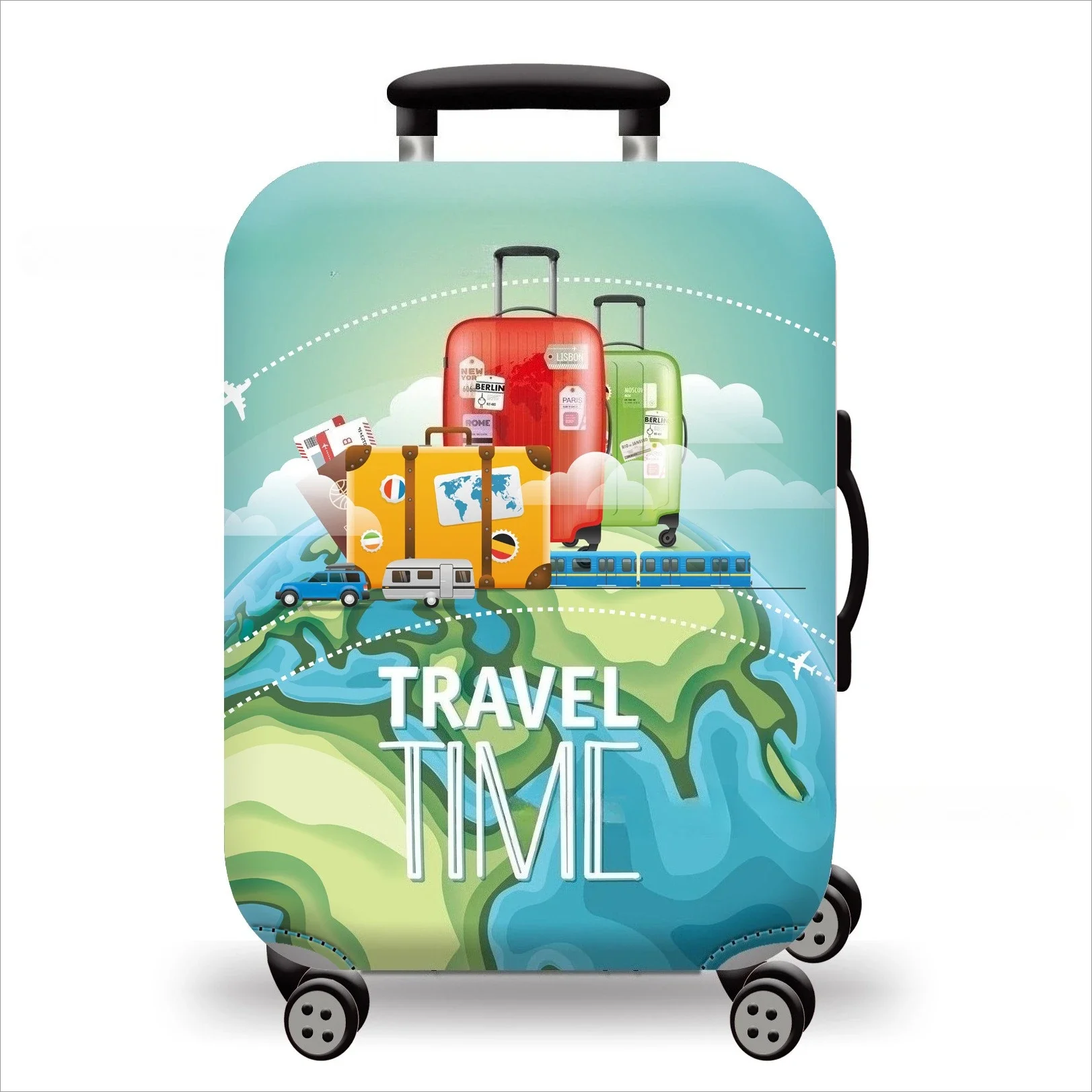 

Printed Box Cover Thickened Suitcase Protective Cover Suitcase Dust Cover Tie Rod Leather Case Elastic Cover Box Cover Elastic