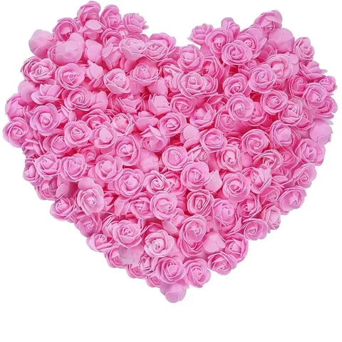 100/200/300 st 3,5 cm konstgjorda blommor skum PE roshuvuden DIY alla hjärtans dag rosor bröllop godisask dekoration brud tillbehör 10 best sales godisbordsdekorationer - №6