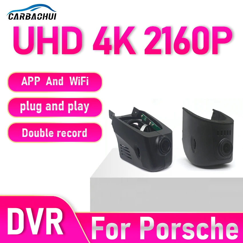 

4K Dash Cam for Porsche Cayenne/Macan/911/Taycan/Panamera/718 Boxster & Cayman, Wireless Car Dashcam Camera with Wifi, Car DVR