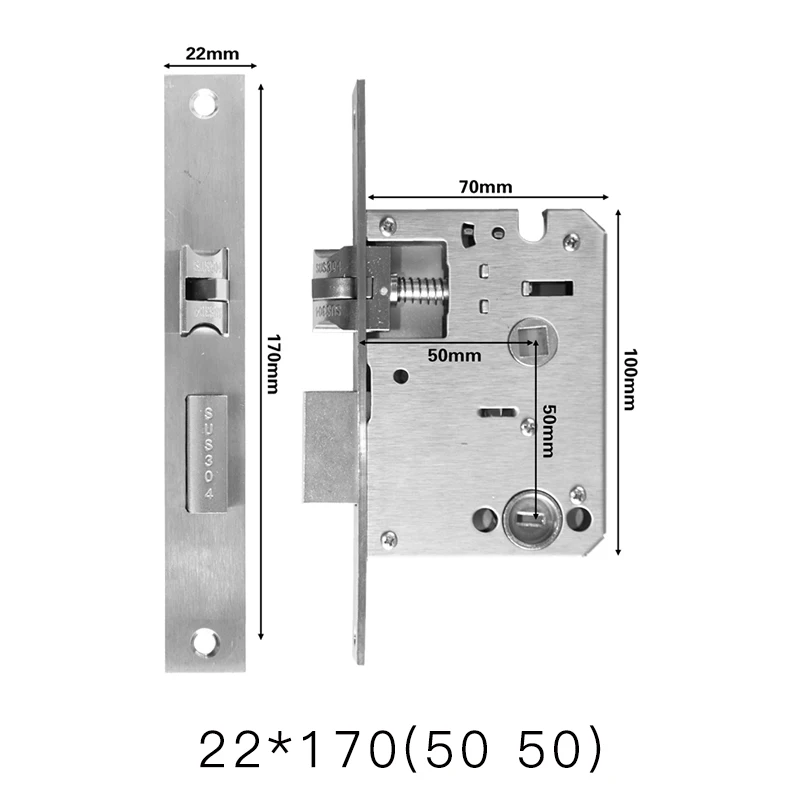 PHIPULO Stainless Steel Electronic Lock Body 5050 Specialized Mortise For Tuya Face Recognition Fingerprint Smart Door Lock