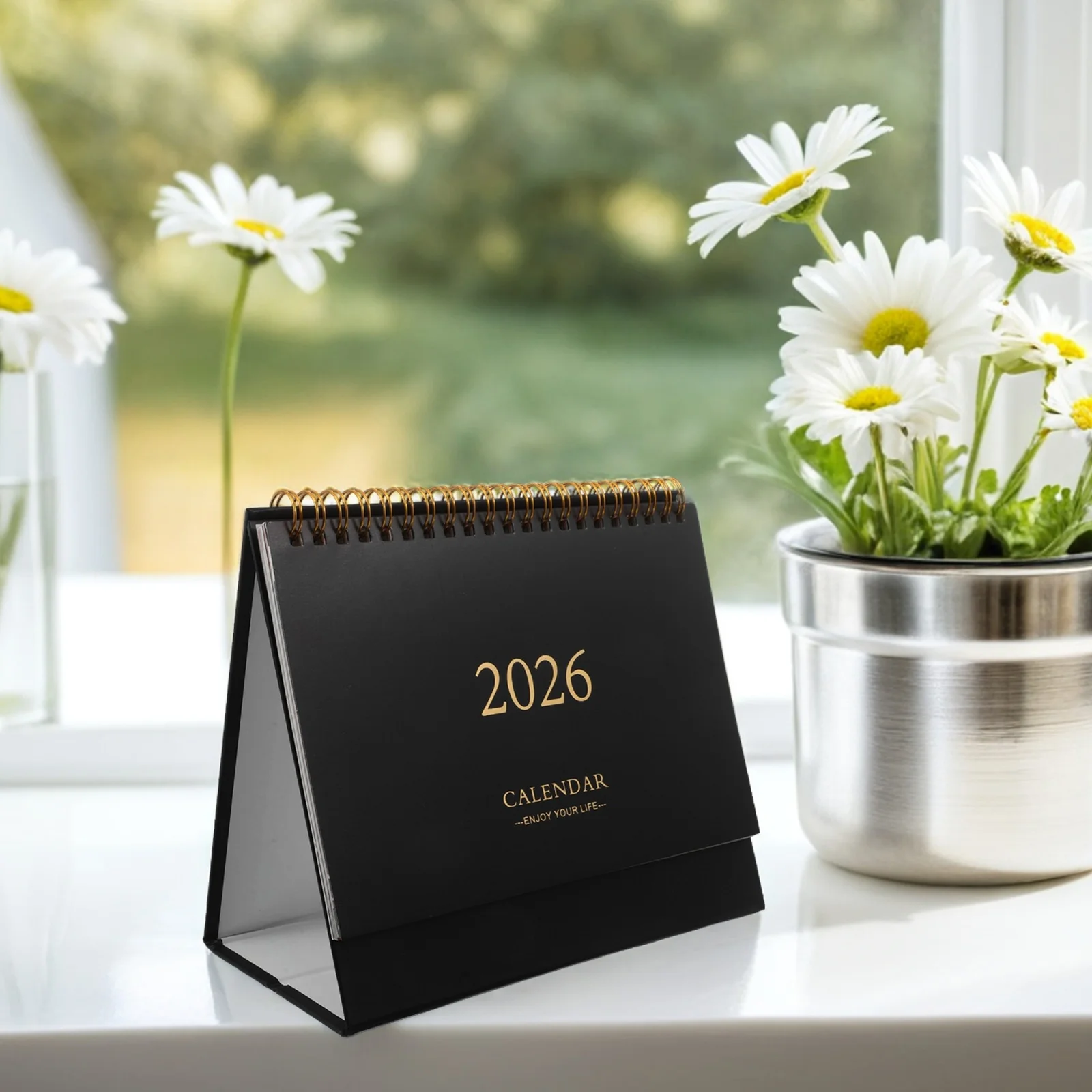 

2026 Mini Desk Compact Decorative Office Home Space-Saving 18-Month Flip Calendar Premium Paper Daily Reminder Small Desktop