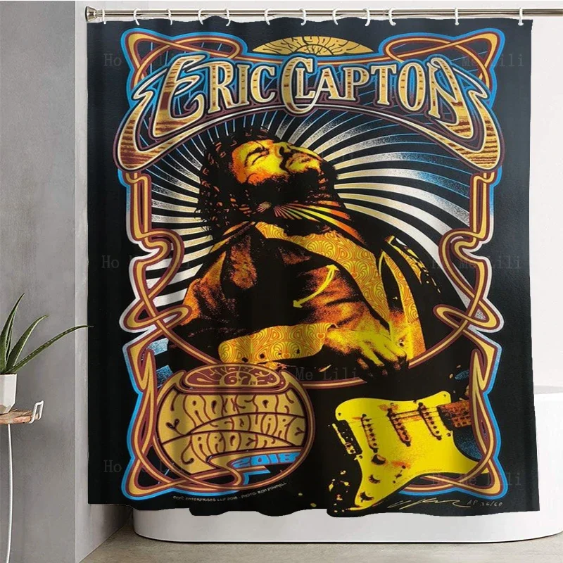 Eric Rock Music Legend Musicians And Singers Retro Concert Tour Poster Shower Curtain By Ho Me Lili For Bathroom Decor