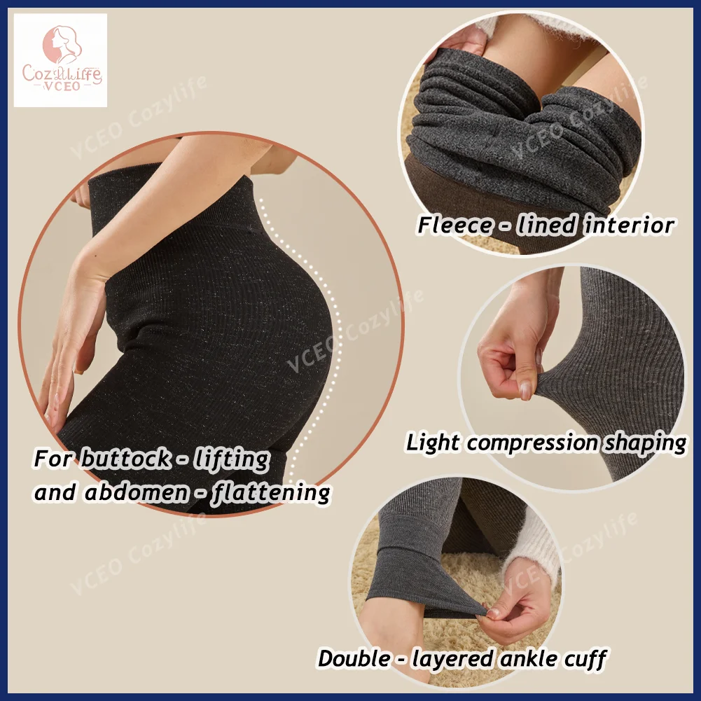 Warm fleece-padded leggings Winter Extra Warm Thickened Lounge Pants Heavyweight 300g Plush Fleece Thermal Leggings for Women