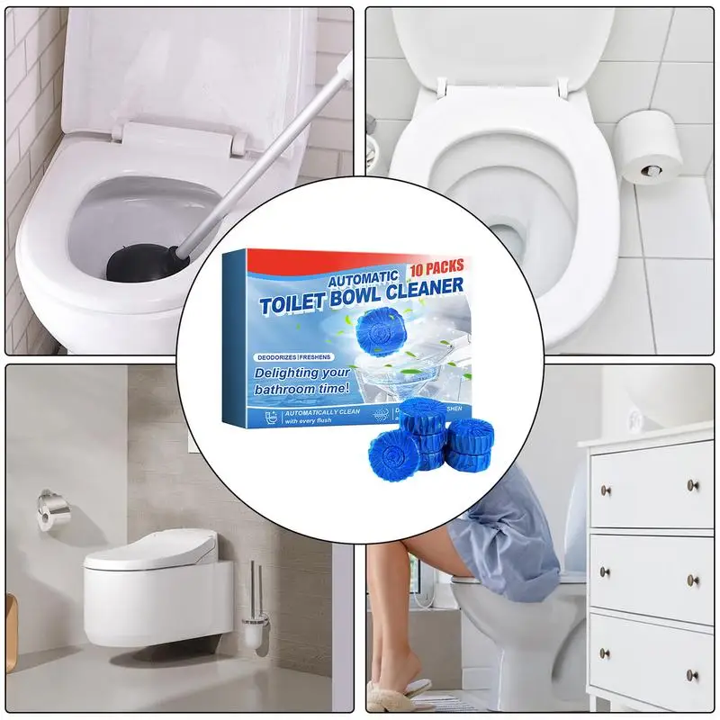 Toilet Bowl Cleaner Tablets 10Pack Bathroom Cleaning Supplies Bathroom Toilet Tank Cleaner Effective Quick Foaming Action For view 4
