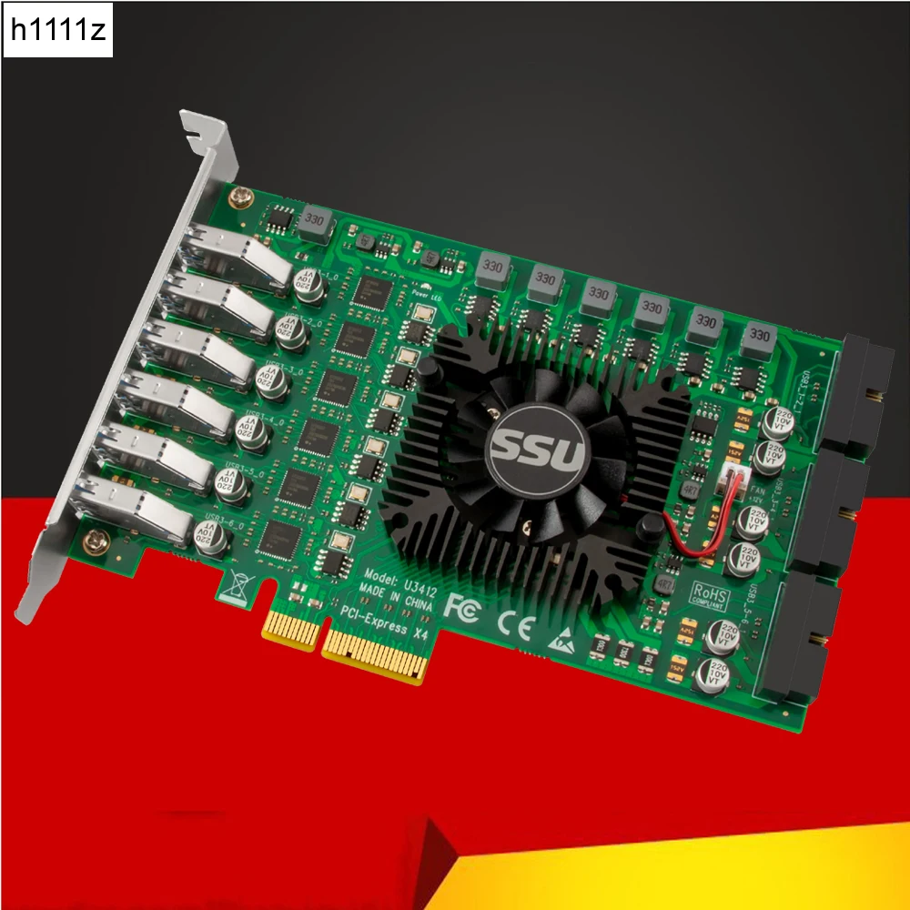 

USB 3.0 PCI Express Adapter PCI e to 12Port USB 3 Expansion Card 6 Channel USB3 PCIe x4 Controller Card for Camera Video Capture