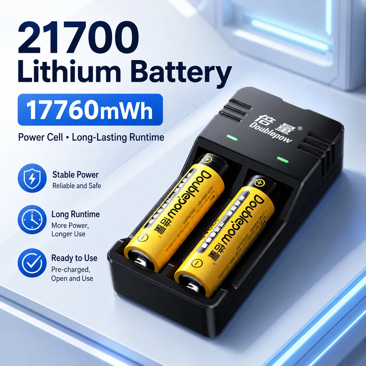 

21700 Battery USB Fast Charger Kit Rechargeable Li-ion Battery Set For Flashlight DIY Electronics Mini Fan Headlamp