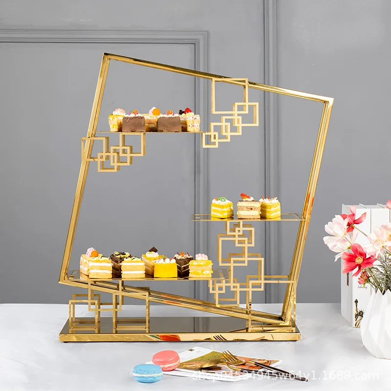 New Creative Metal Gold Multi-Layer Dessert Display Stand