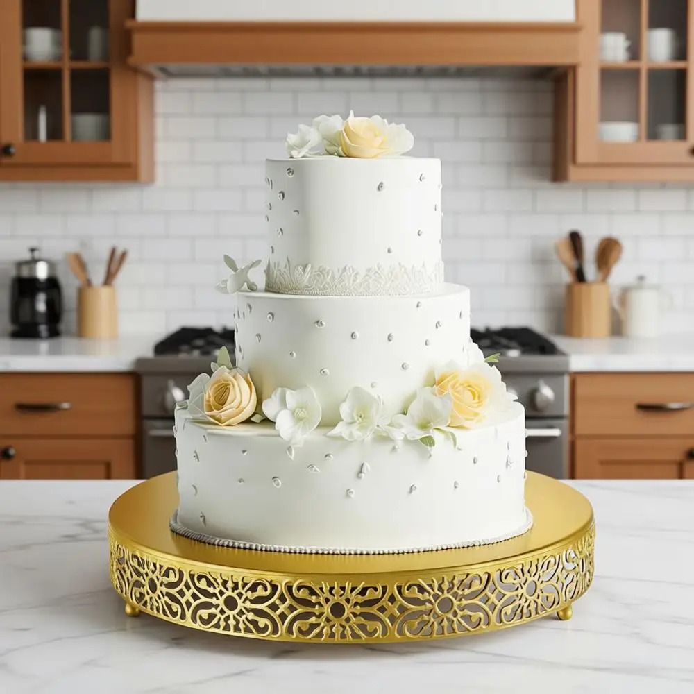 

14 Round Metal Gold Cake Stand Set - Perfect for Dessert Displays, Cupcakes, Weddings, and Birthdays