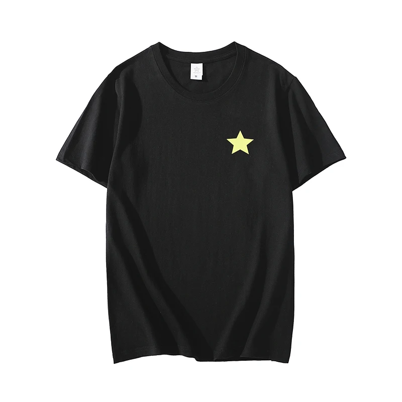 Volleyball boy Tsukishima Ying same five-pointed star Summer Cotton T Shirts Men Simple O Neck Stretch Solid New Tops Clothing