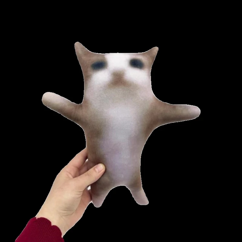 

New Arrival Happy Cat Simulation Plush Toy Soft Stuffed Doll Desktop Ornament Kids Birthday Gift