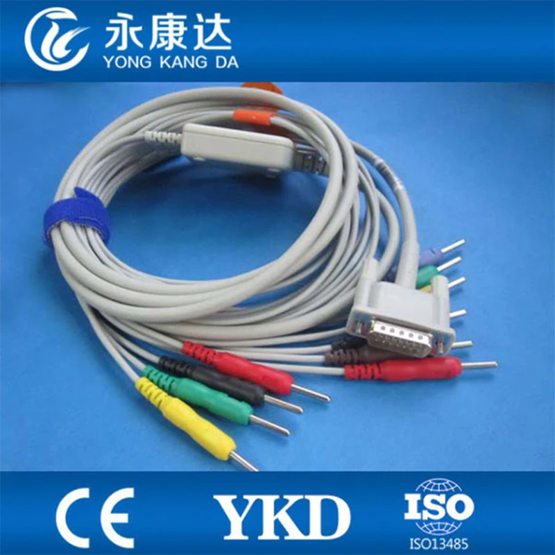 

Compatible HP M1770A M1771A ECG EKG Cable 10 Lead 20k Resistance AHA Banana 4.0 15Pin