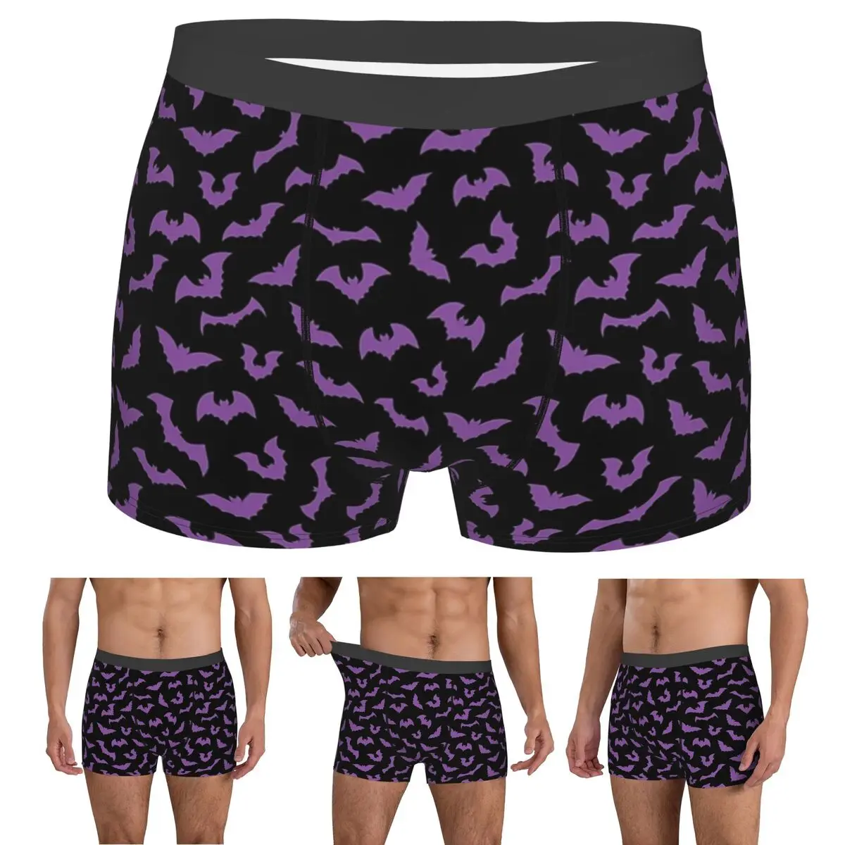 

Boxer Underpants Shorts Purple Bats Pastel Goth Candy Punk Panties Male Comfortable Underwear for Homme Man Boyfriend Gift
