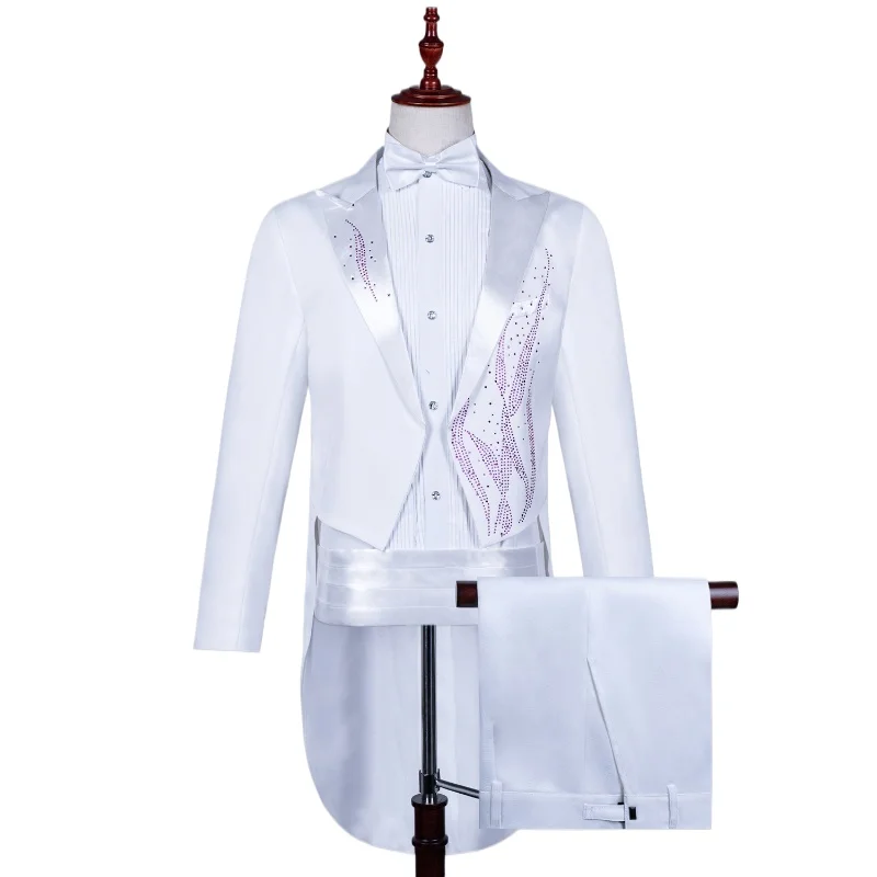 2025 Multi Color Hot Seaweed Colored Diamond Tuxedo Set for Men, Halloween Performance/Magician /Vocalist Conductor Dresses Set