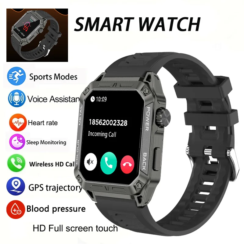 

Спортивные умные часы GEJIAN с HD-экраном 1,91 дюйма, мониторингом сердечного ритма и артериального давления, функцией Bluetooth-звонков и отслеживанием более 100 видов спорта.