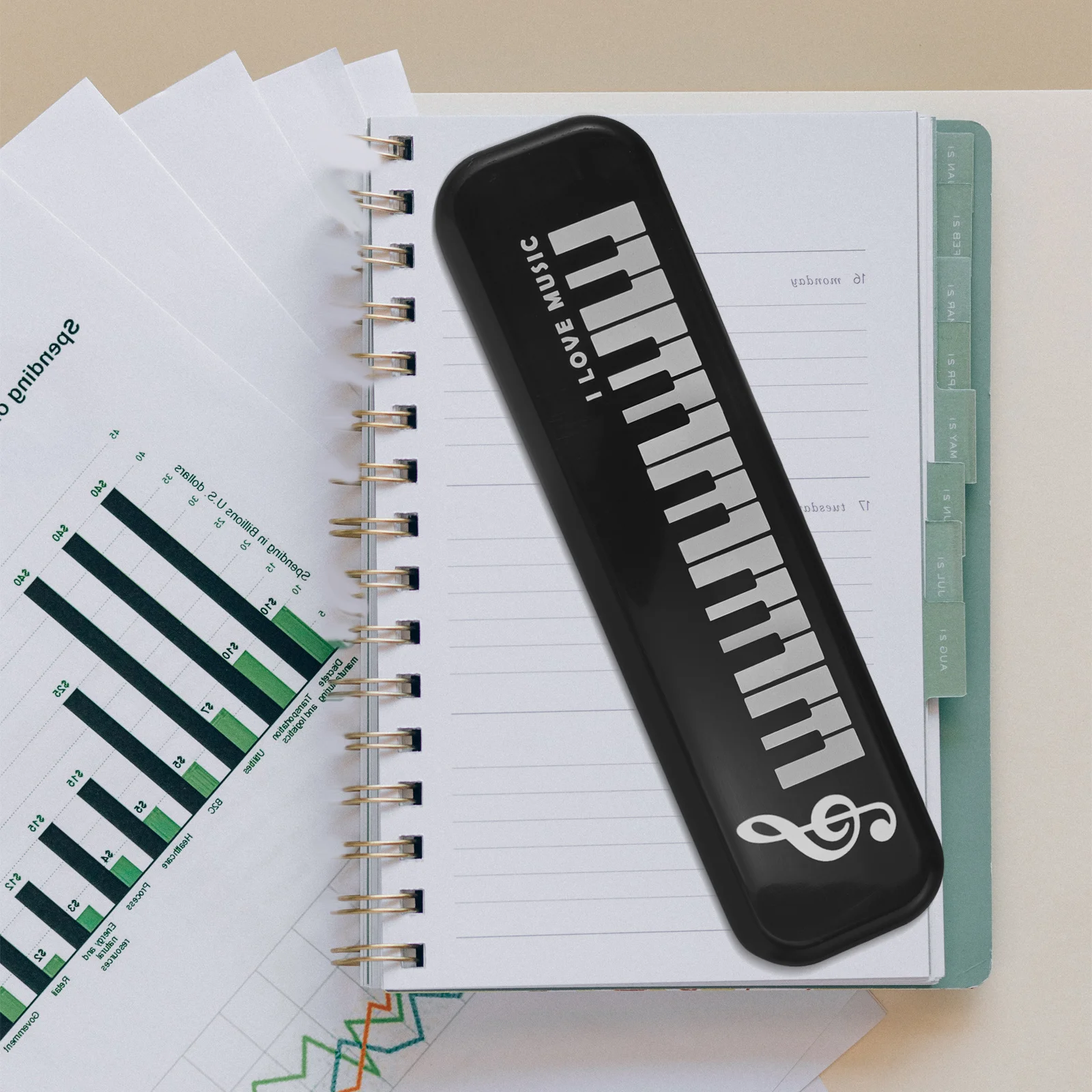 

Piano Keyboard Stationery Box Plastic Large Capacity Multifunctional Organizer Pencil Pen Makeup Brush Holder