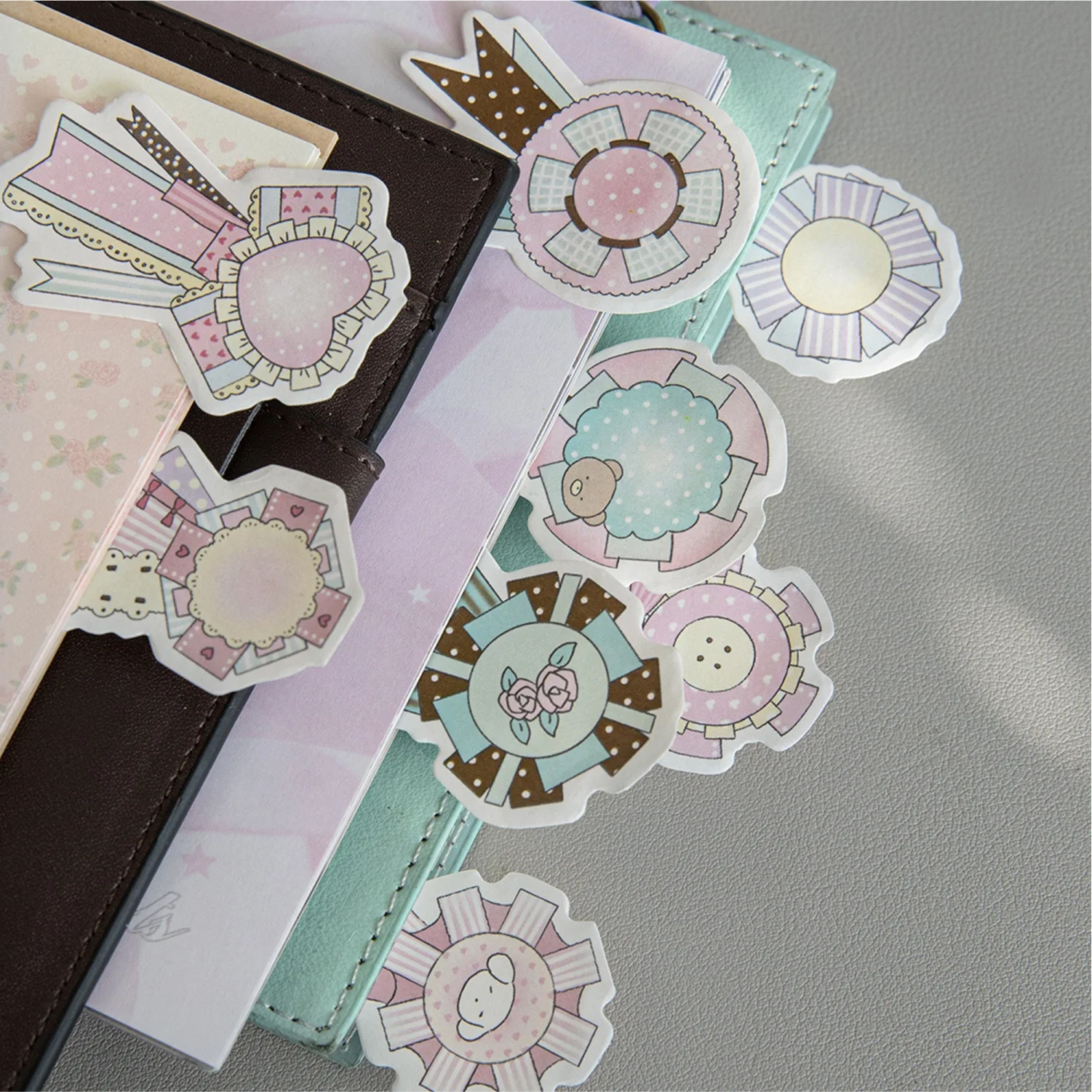 120Set Stationery DIY Ribbon Corsage Cute Sticky Notes Sticker Post Sticky Notes Notepad School Office Supplies