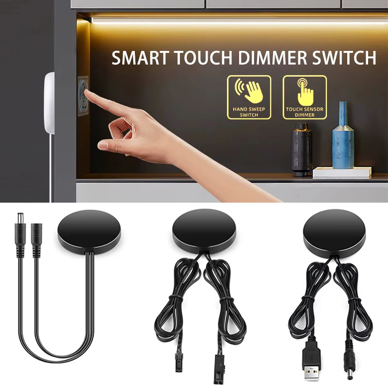 

12V/24V Smart Touch Sensor Switch 5A 60W Hidden Surface for Home Lighting DIY Cabinets Shelves Lighting Control