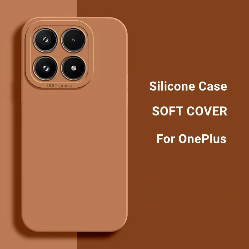 Coque de téléphone en silicone souple avec protection d'objectif pour OnePlus 15 13 12 11 15R 13R 12R 11R, coque antichoc intégrée avec rembourrage