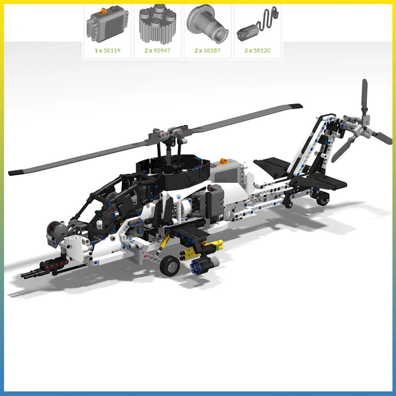 

2025 MOC 1359 Parts AH-77 Helicopter Model Buiding Kit Block DIY Building Block Toys Christmas Gifts Technical Blocks