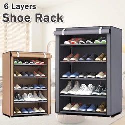 6-layers Shoe Rack Large Capacity Dustproof Waterproof Shoes Storage Rack Dormitory Assembled Shoe Rack Shoes Shelf Organizers