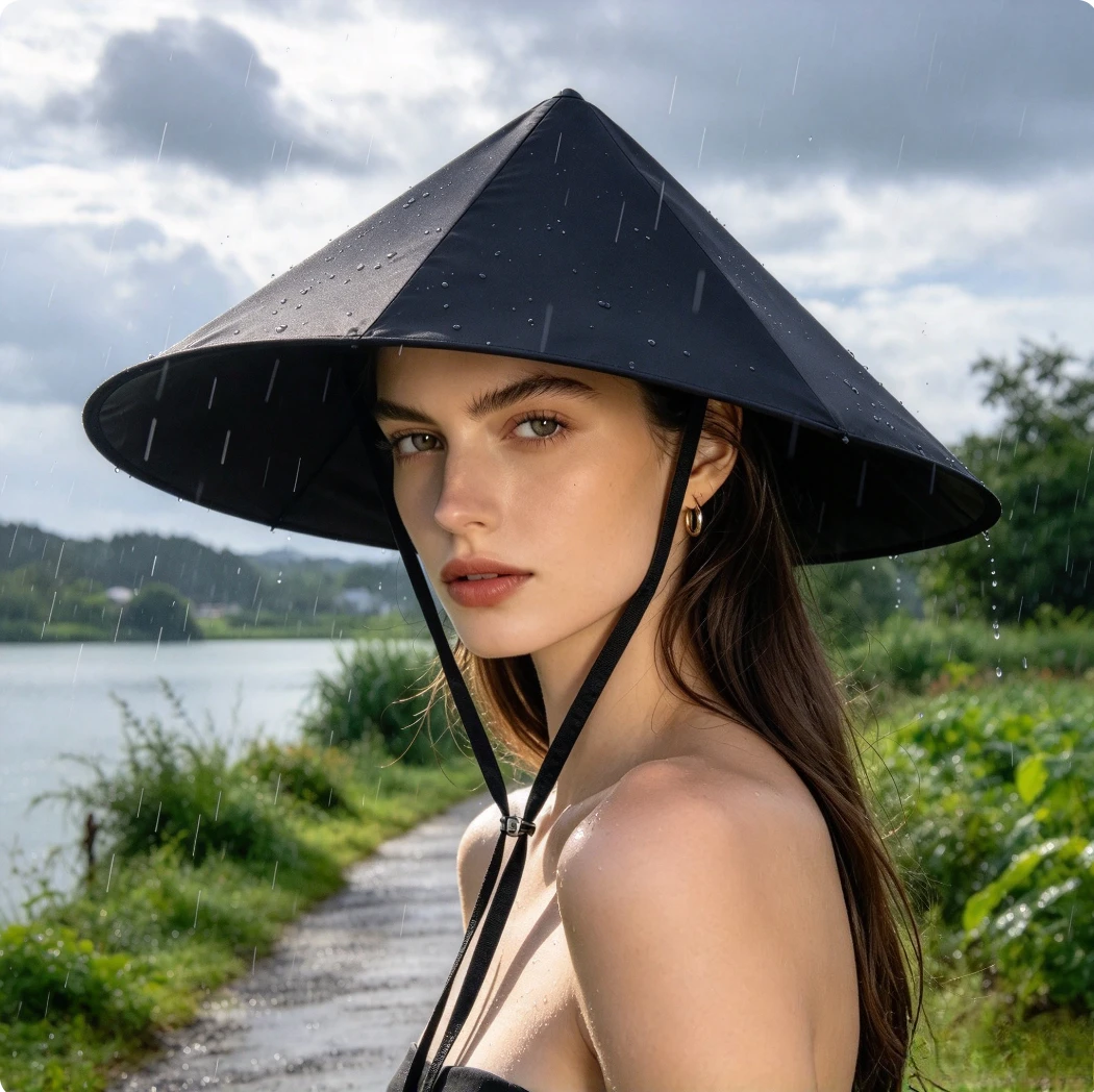 Wind and Rain Dual-use Umbrella Hat,lightweight Foldable Bamboo Hat,summer Outdoor Fishing Headgear,mountaineering Men's Sun Hat