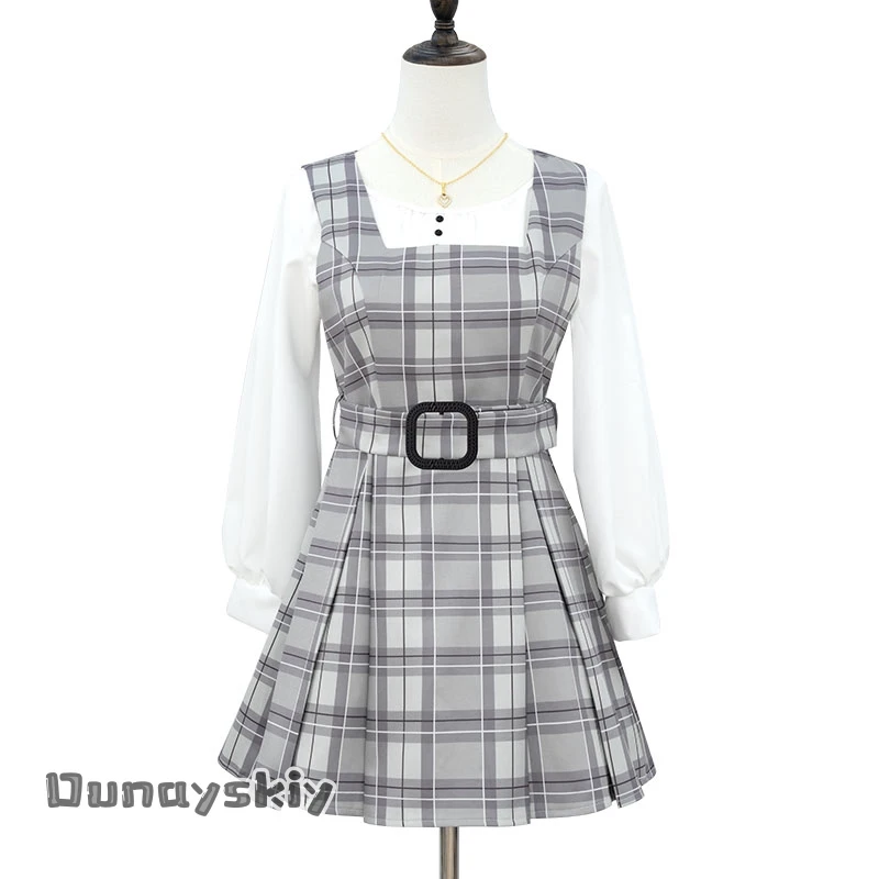 أنون شيهايا تأثيري حلي الصيف منقوشة فحص لوليتا فستان الشمس أنيمي بانج حلم انها MyGO لعب الأدوار الدعاوى فساتين حريمي