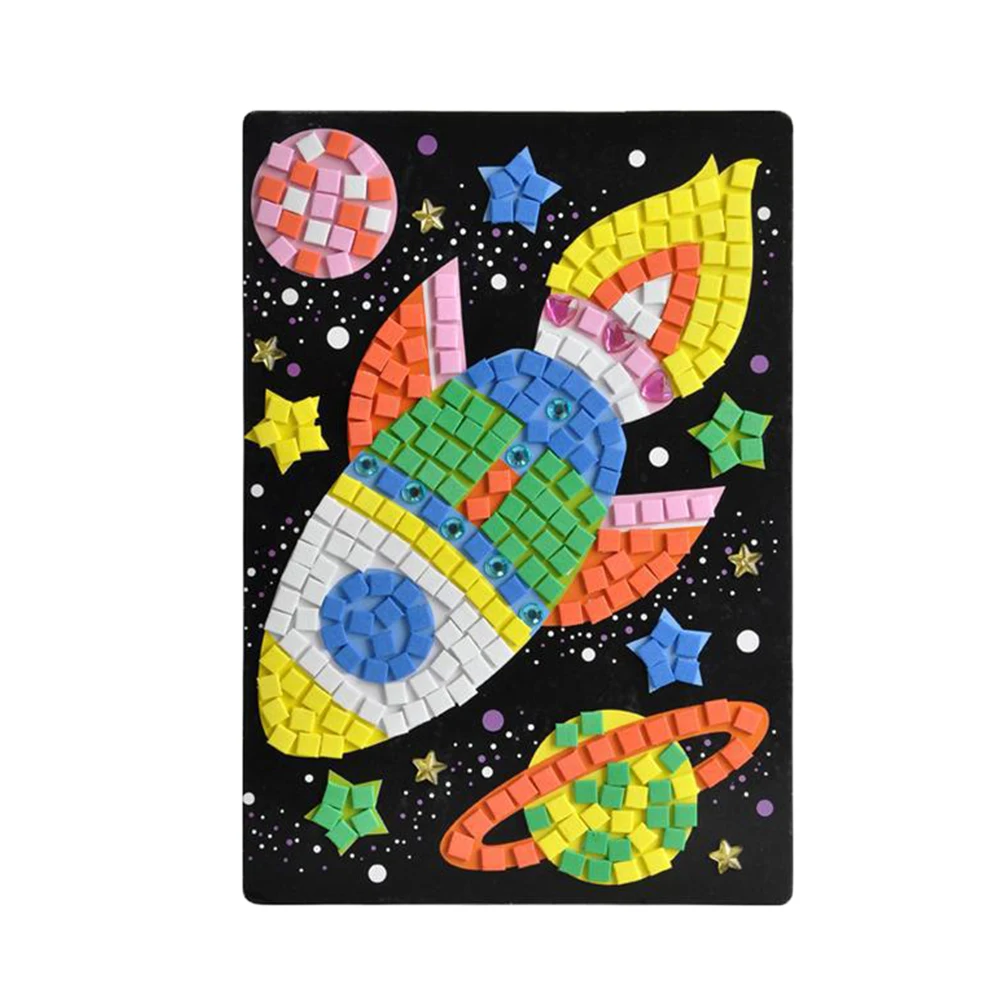 

6 Pcs Stickers for Kids Mosaics Kits Manual Children's Craft Stone DIY Cartoon